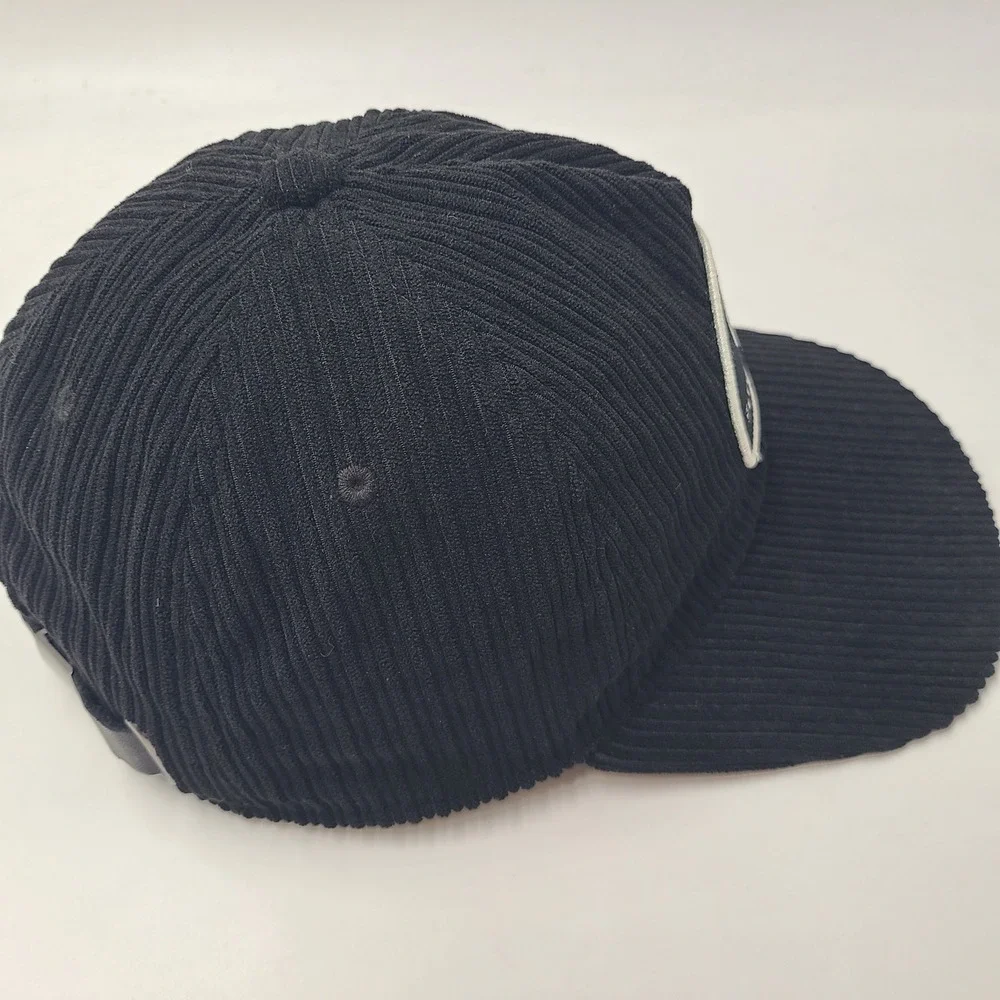 Flylow Gear Hat Strapback Black White Corduroy Patch Logo Ski Outdoors Snow Men